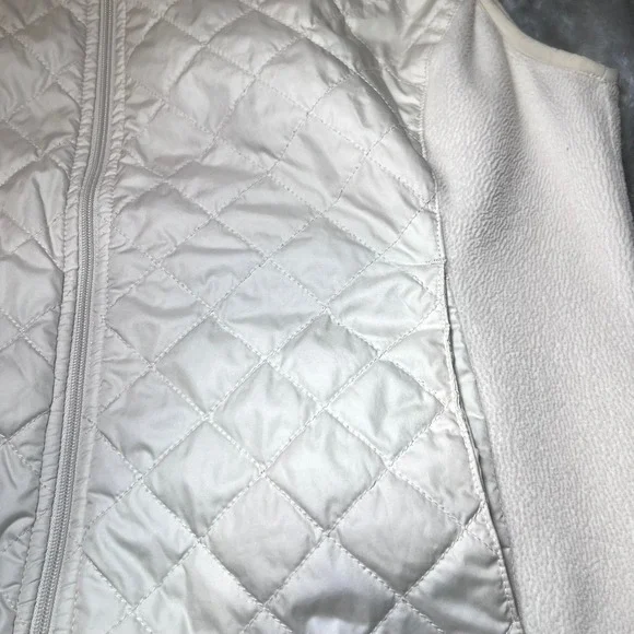 Columbia Quilted Fleece Hooded Vest Womens XL Cream Therma Coil Layering Outdoor - Picture 16 of 16